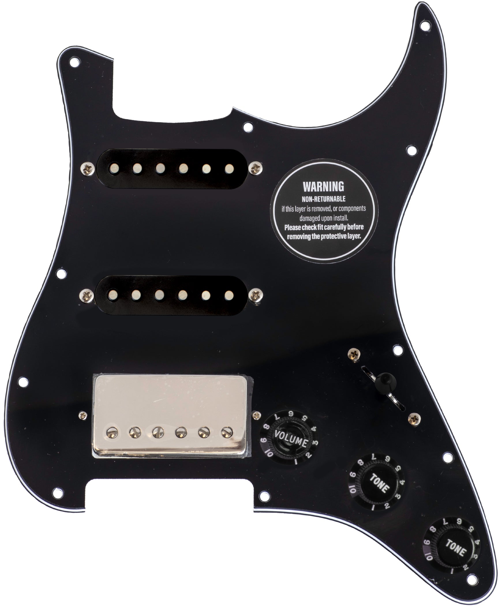Graded Guard Pickguard HSS Per Chitarra ST - Piastra Frontale E Posteriore Con Viti, Materiale Celluloid/vinyl, Marca FLEOR Piastra Chitarra ST - Foto 4