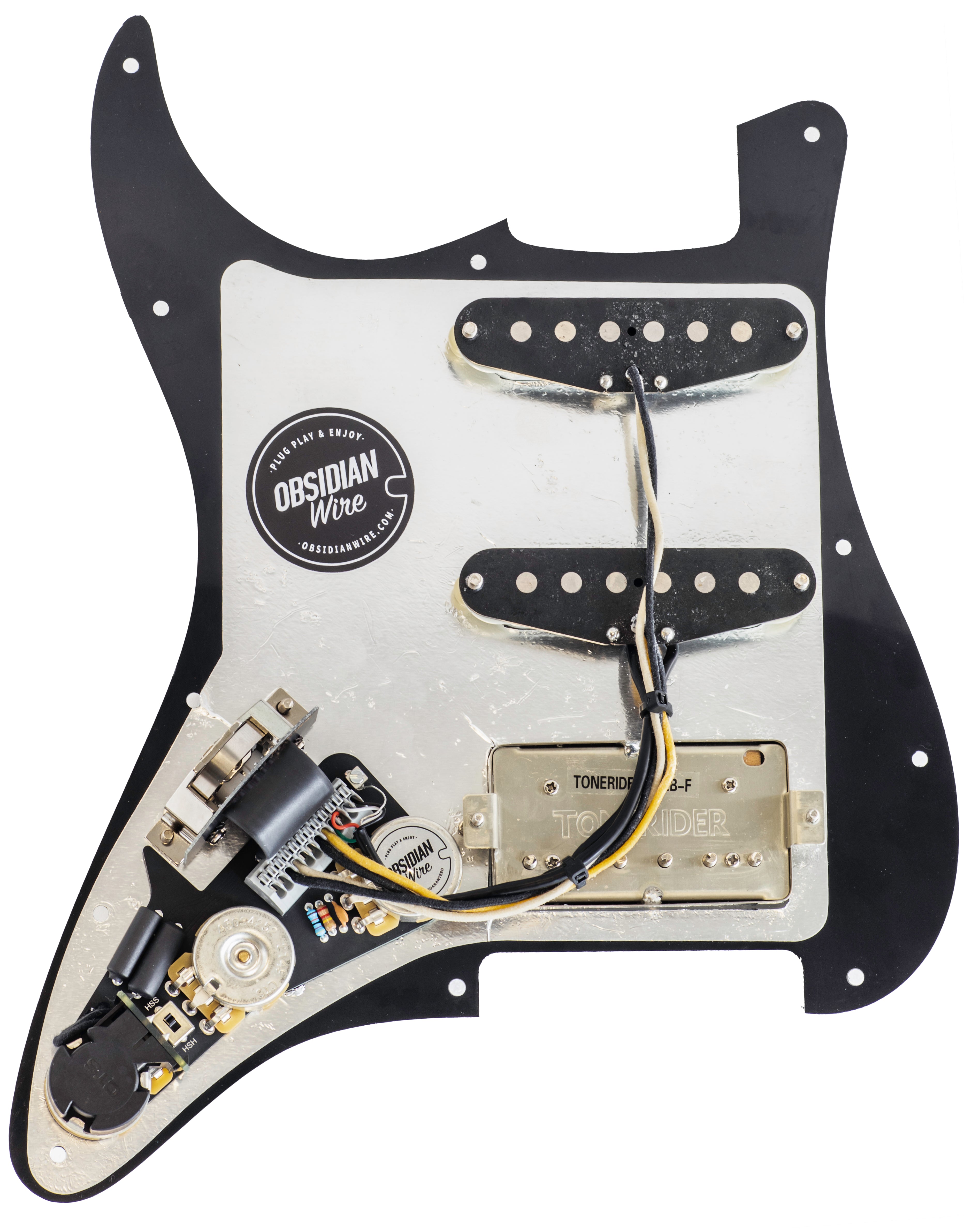 Custom Gilmour Black Strat Inspired Loaded Pickguard Assembly Package