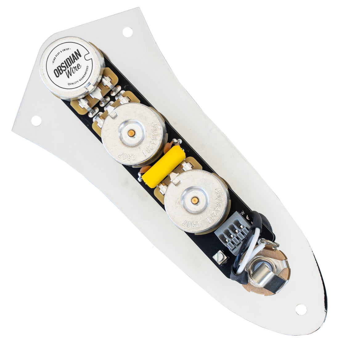 ObsidianWire for Jazz Bass® Loaded Control Plate CHROME
